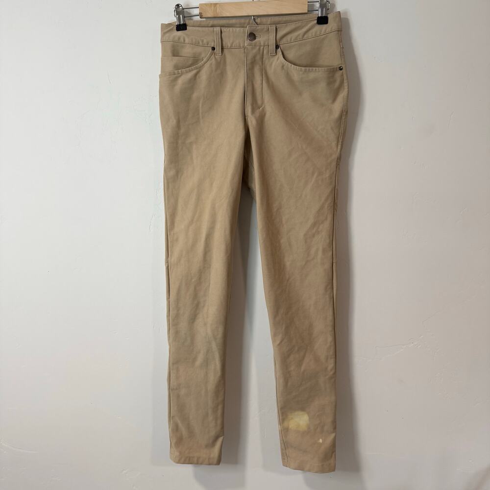 Lululemon ABC‎ Pant Slim Fit Utilitech Trench Tan 28 Commuter Dress Chino Stain